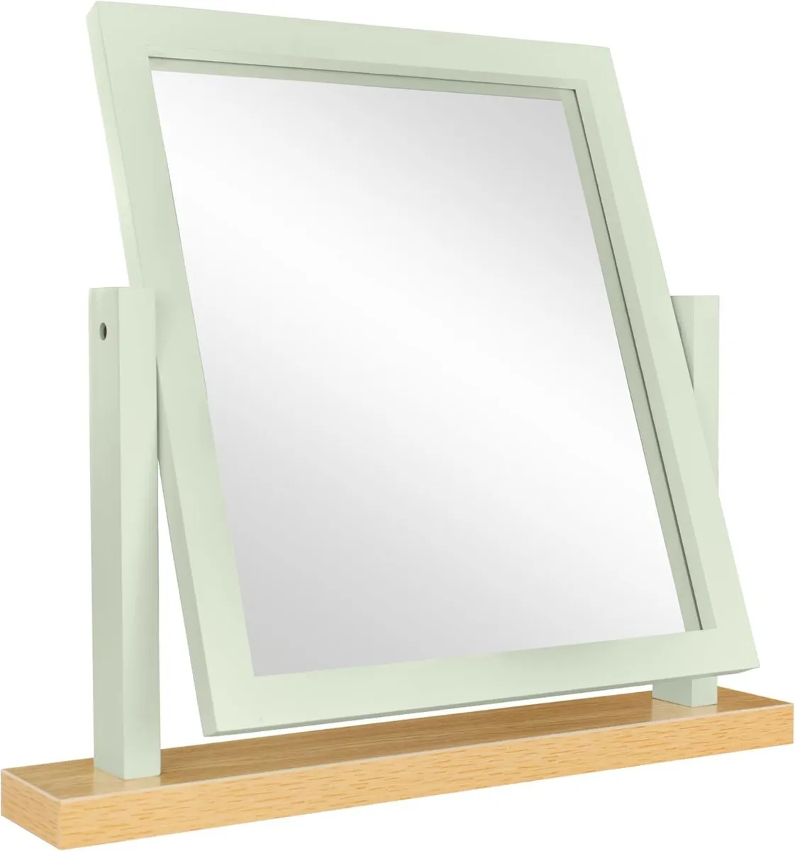 Rectangle Wood Dressing Table Mirror Sage Green - Image 1