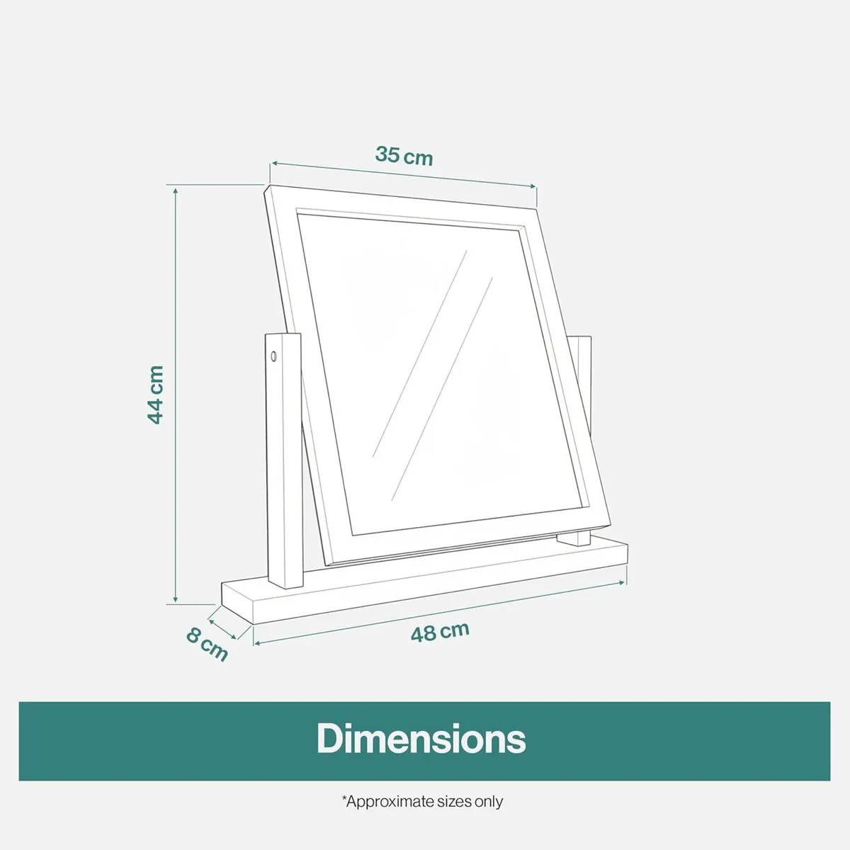 Rectangle Wood Dressing Table Mirror Sage Green - Image 2