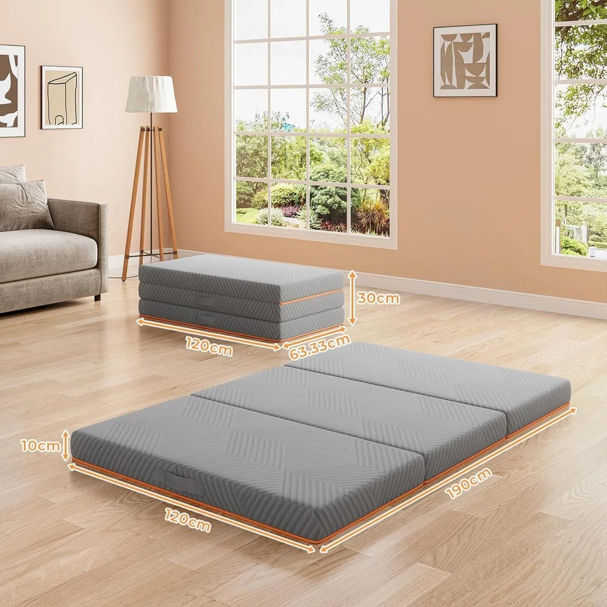 Folding Mattress Small Double 120x190cm 10CM Gel - Image 2