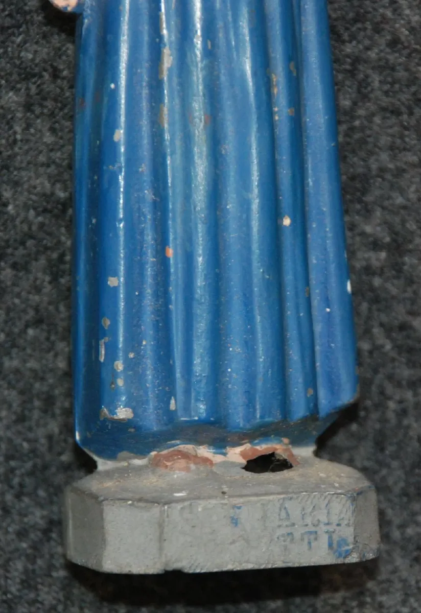 St. MARIA GORETTI Vtg 1950s Metal ware Statue - Image 3