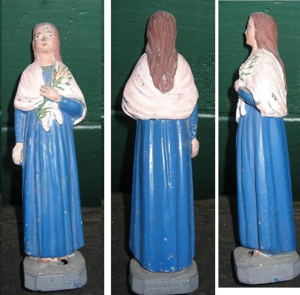 St. MARIA GORETTI Vtg 1950s Metal ware Statue - Image 1