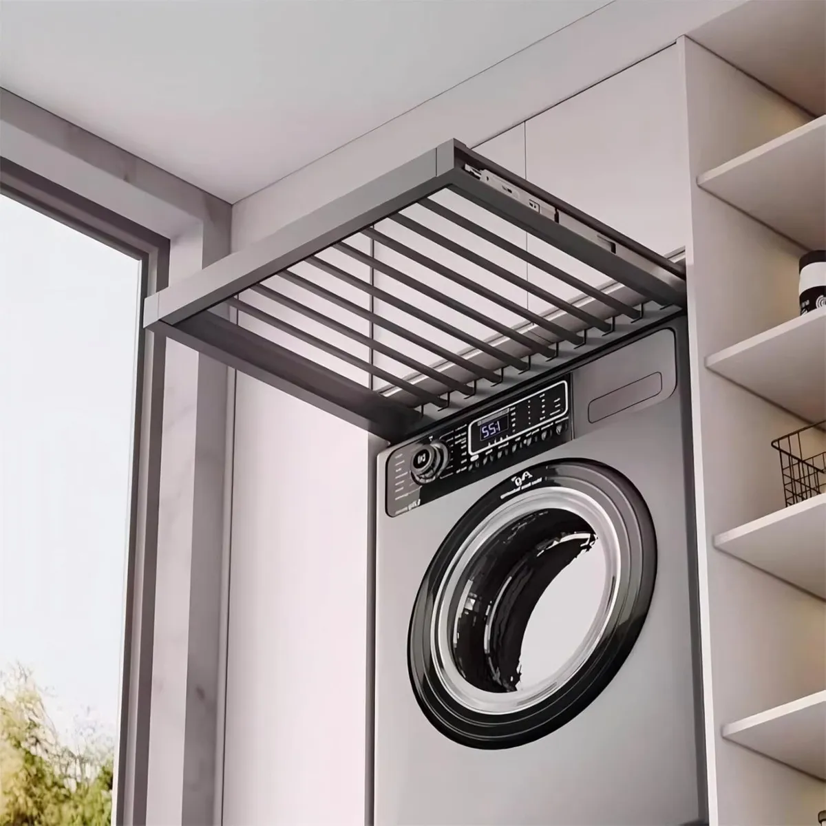 Hidden Pull Out Trousers Rack Extendable Drying - Image 1