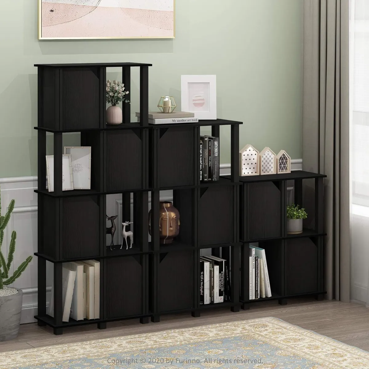 Brahms 4-Tier Storage Shelf with 3 Doors Black - Image 2