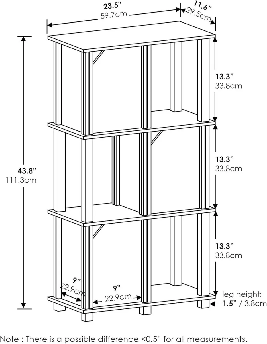 Brahms 4-Tier Storage Shelf with 3 Doors Black - Image 3