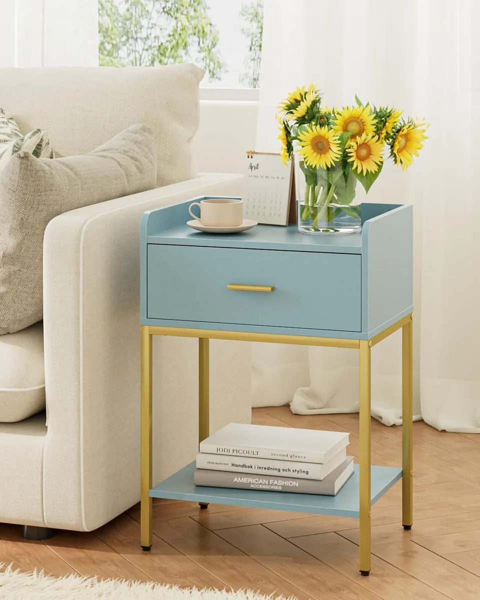 Bedside Table 3-tier Modern with Storage Drawer - Image 3