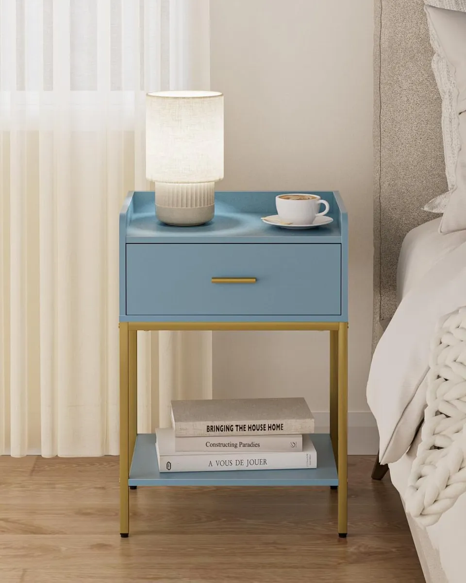 Bedside Table 3-tier Modern with Storage Drawer - Image 4