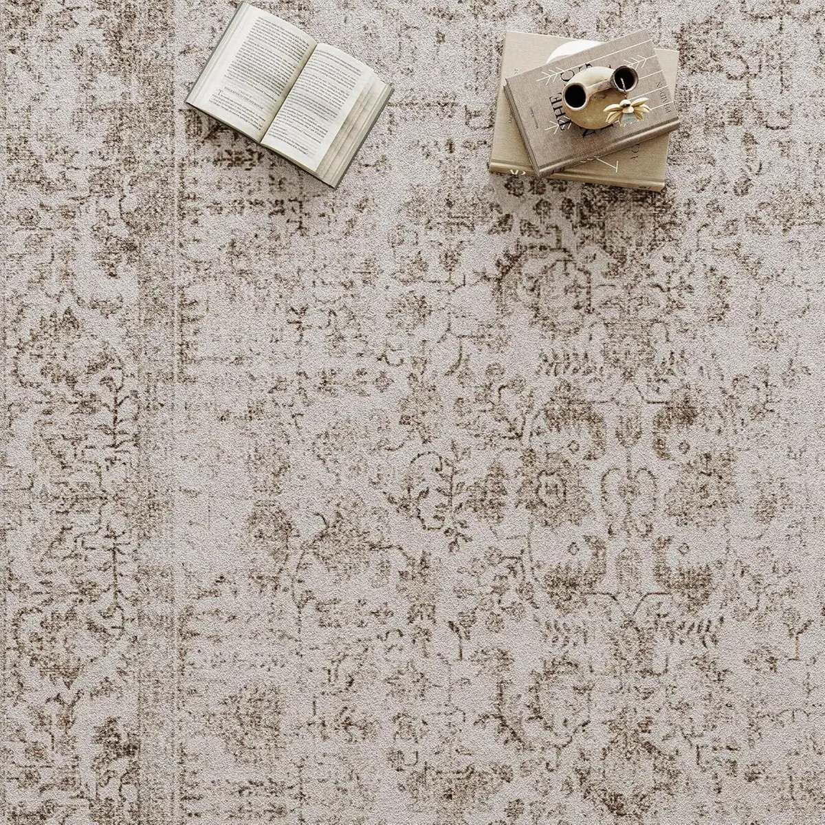 Vintage Brown Rugs Living Room Washable Non Slip - Image 2