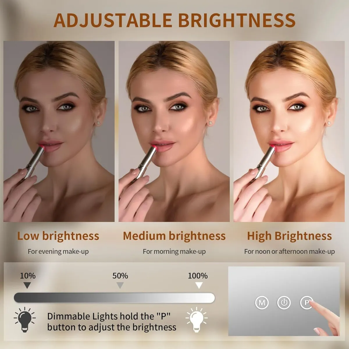 Hollywood Vanity Cosmetic Mirror with Lights 50cm - Image 3