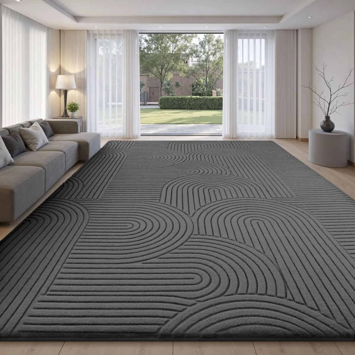 Rugs Living Room 200x300cm Dark Grey Soft Shaggy - Image 2