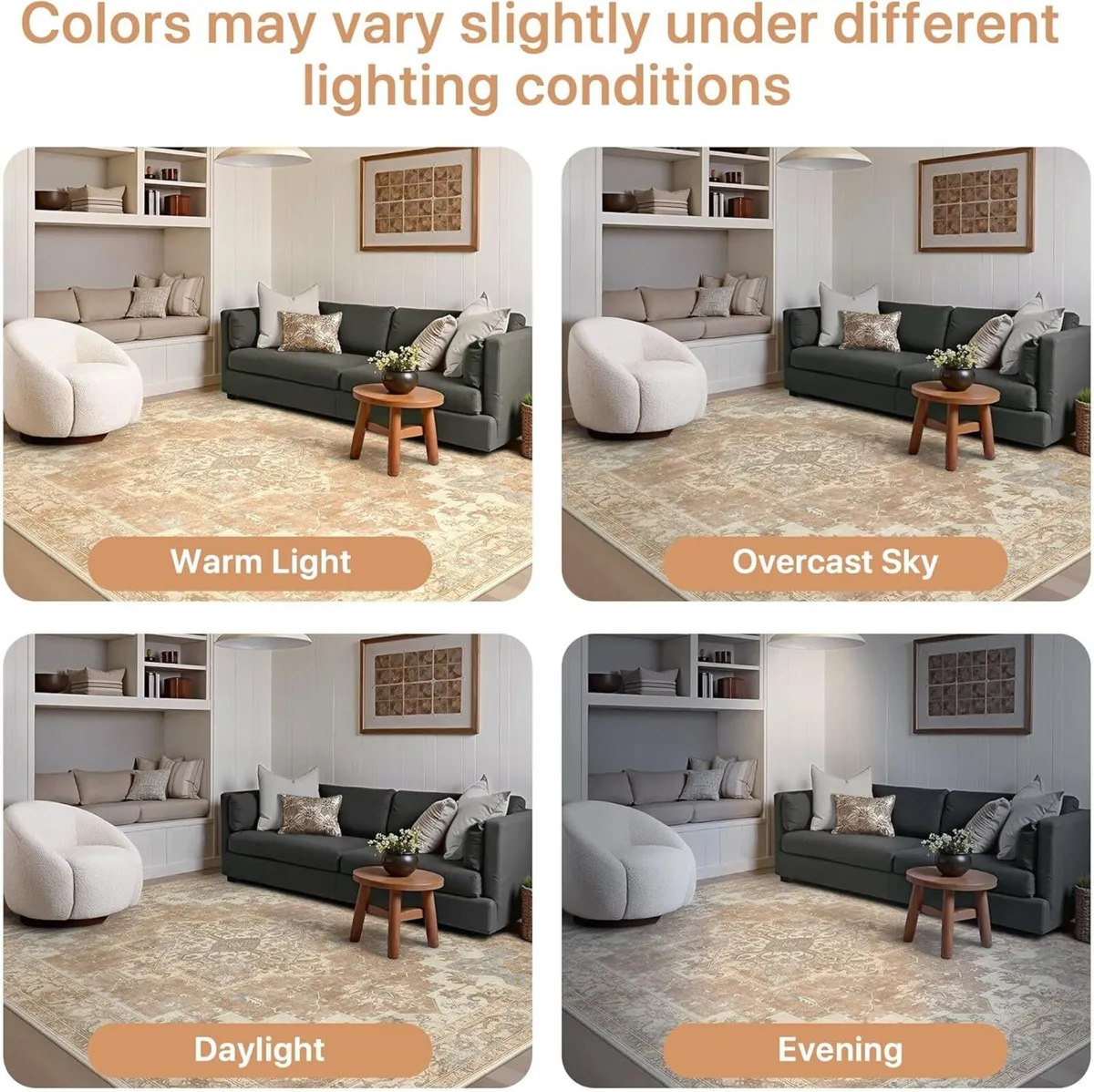 Large Washable Rugs for Living Room 200x290cm - Image 4