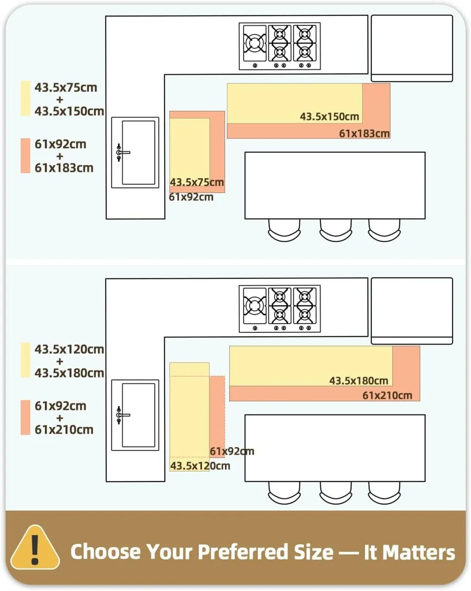 Kitchen Rugs Non Slip Washable 43x120cm+43x180cm - Image 4
