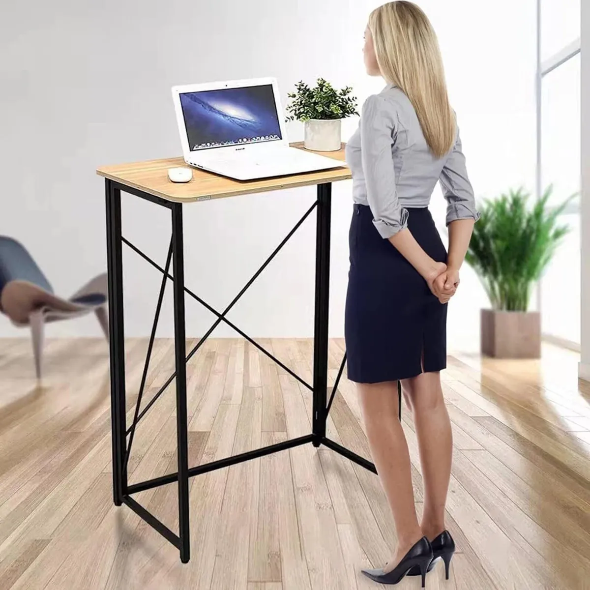 Foldable Standing Desk 80 x 40 110 cm Wood Modern - Image 1