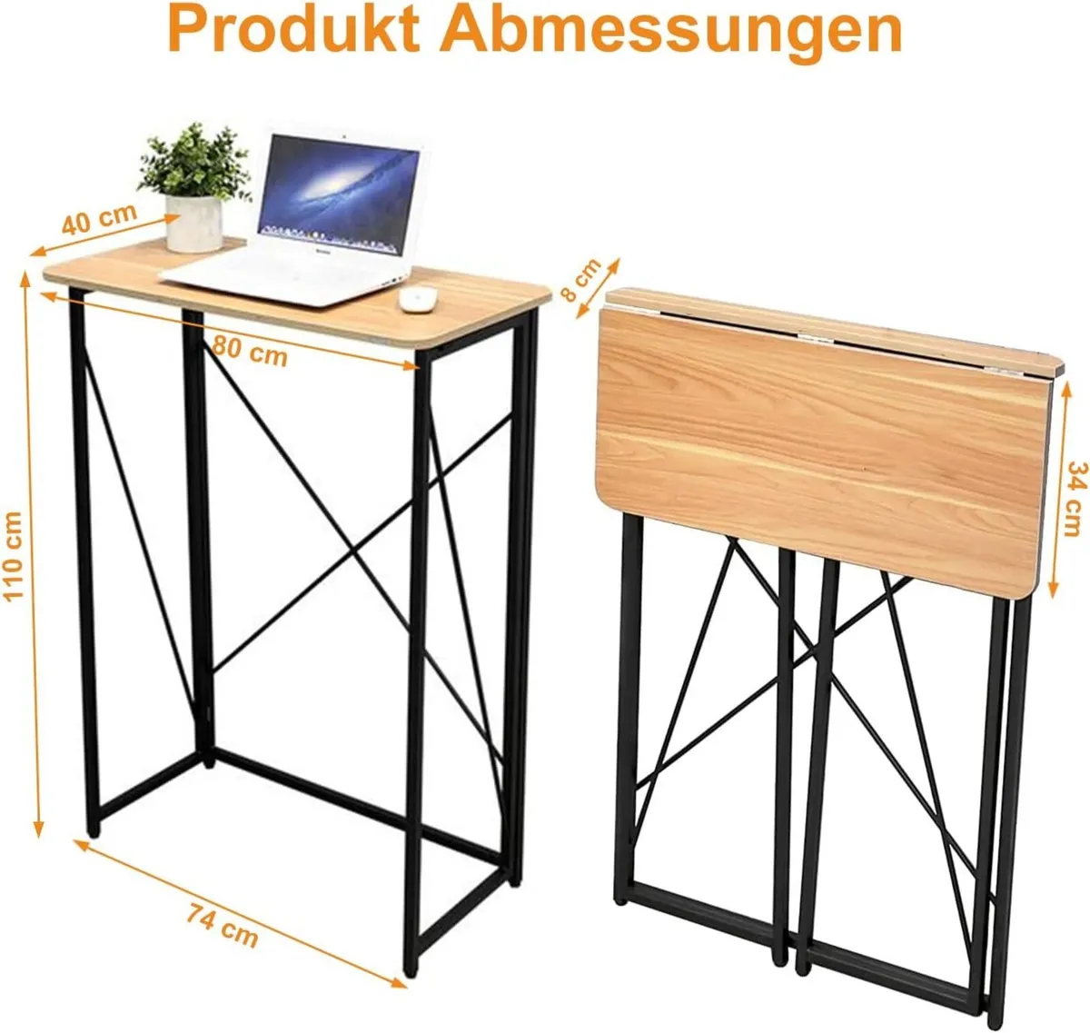 Foldable Standing Desk 80 x 40 110 cm Wood Modern - Image 2
