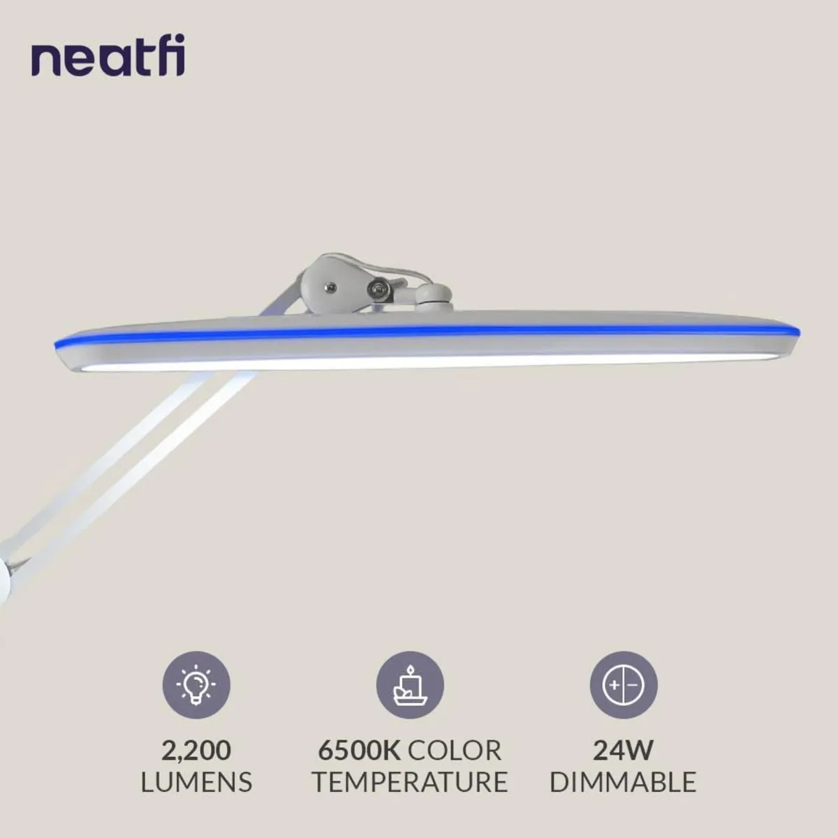 XL LED Desk Lamp with Clamp – 2 200 Lumens 58cm - Image 2