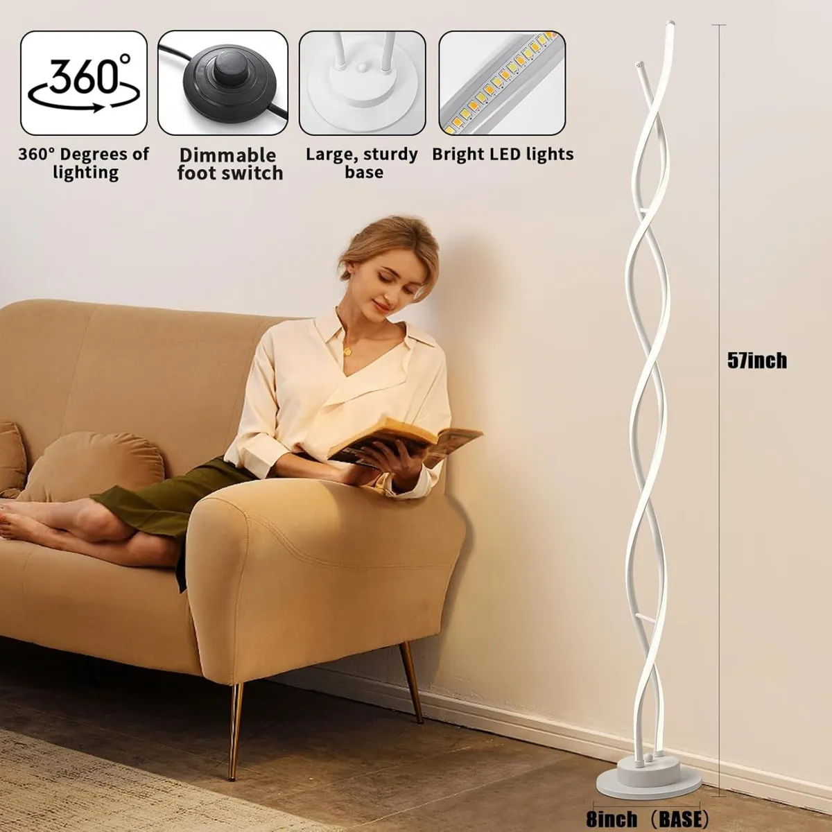 Floor Lamp LED Lamps for Living Room 3 Color - Image 3