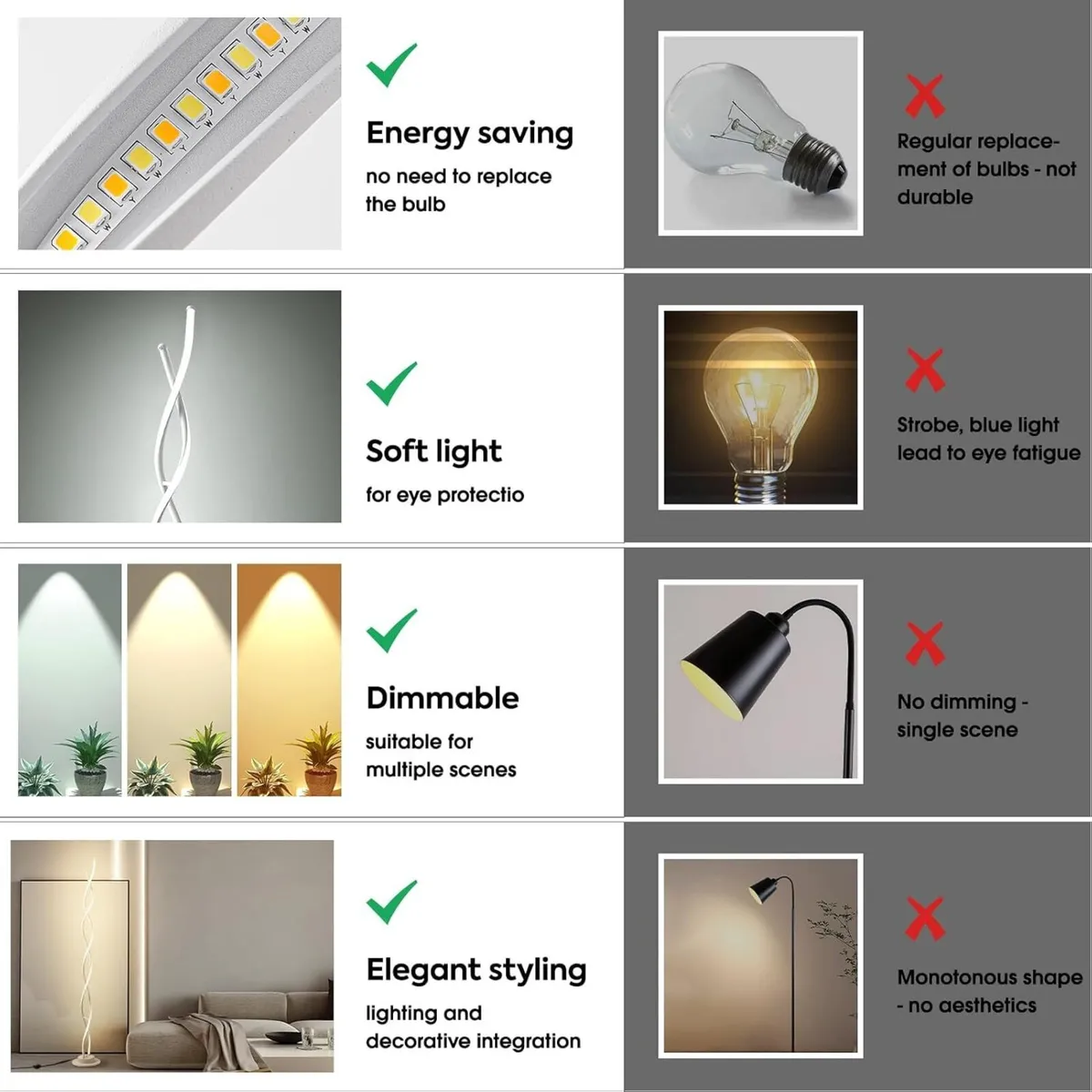 Floor Lamp LED Lamps for Living Room 3 Color - Image 4