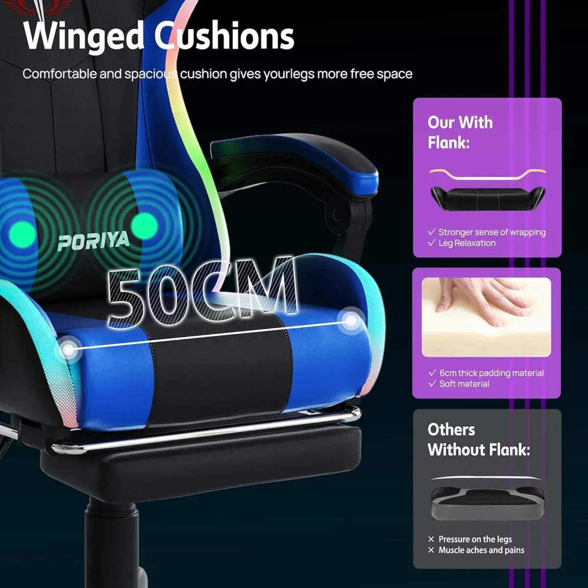 Gaming Chair with Adjustable Backrest Ergonomic - Image 4
