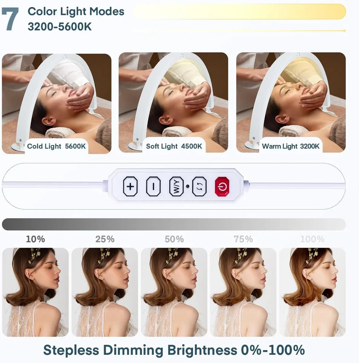 Half Moon Lamp for Desk Nail Light with Remote - Image 4