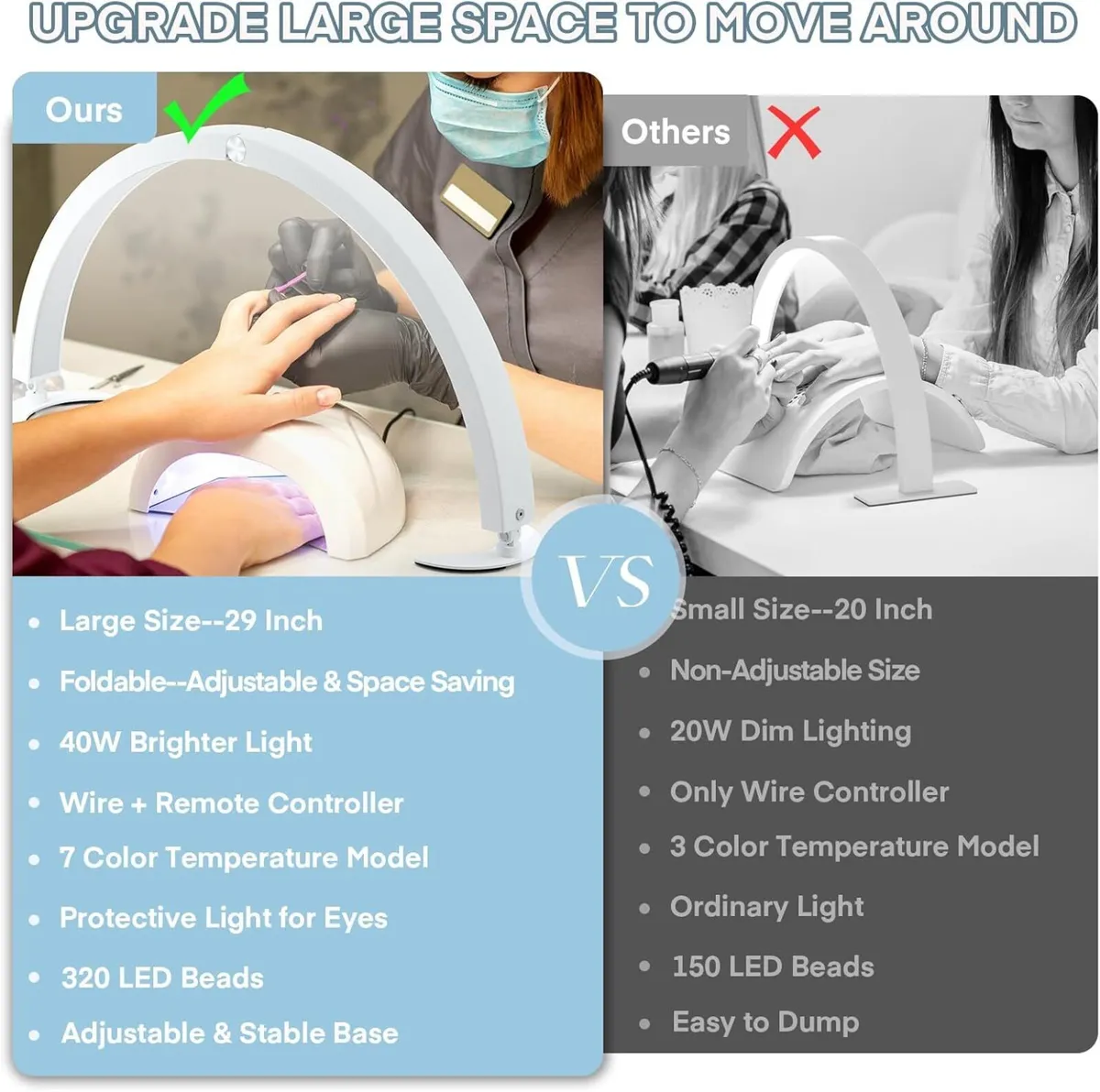 Half Moon Lamp for Desk Nail Light with Remote - Image 2