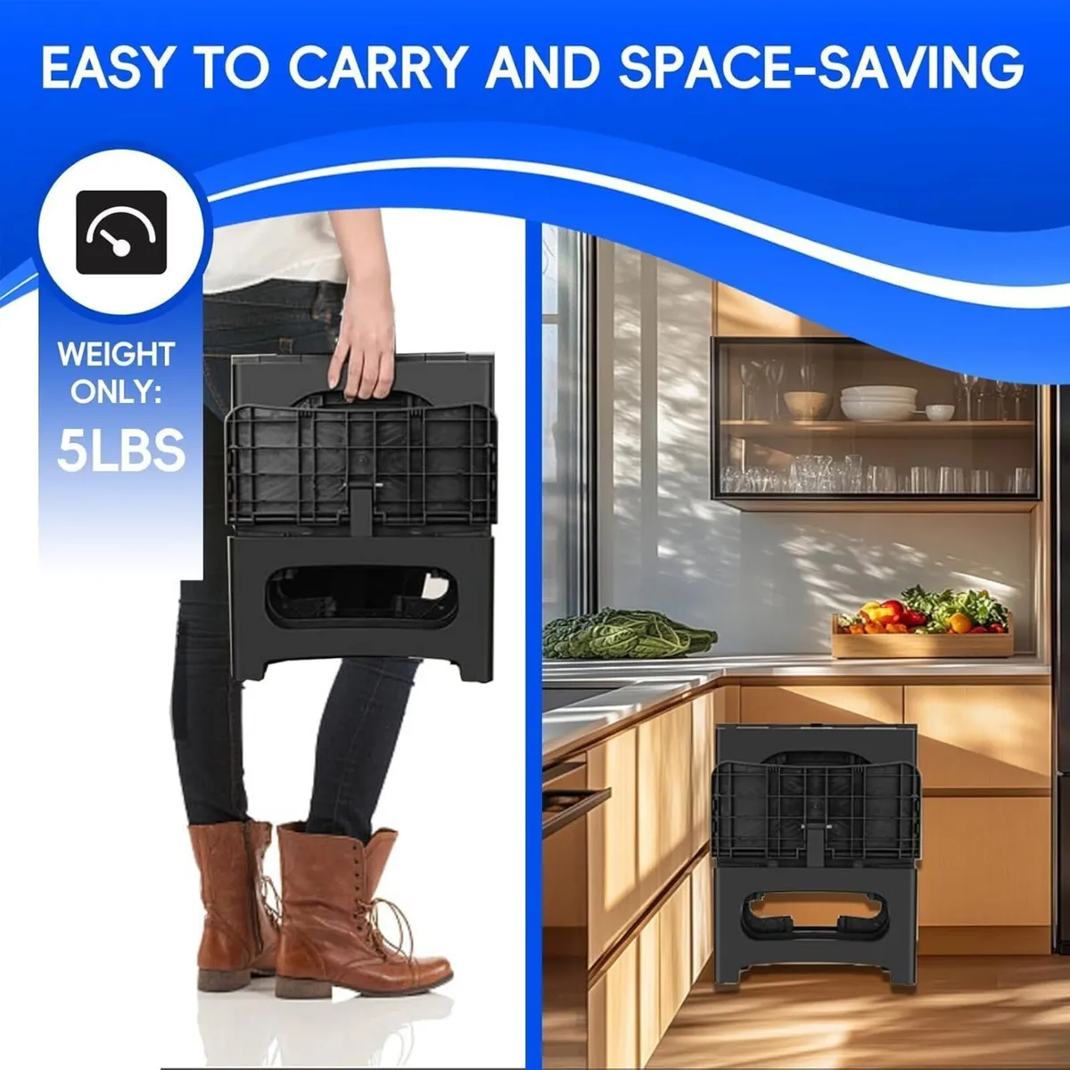 8x17inch Collapsible 2-Step Stool Non-Slip Hot - Image 4