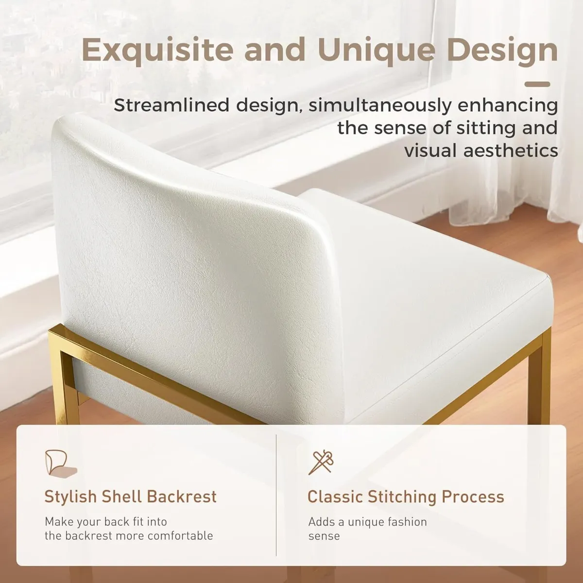 24 Bar Stools Set of 2 Breakfast Chair Pu - Image 3