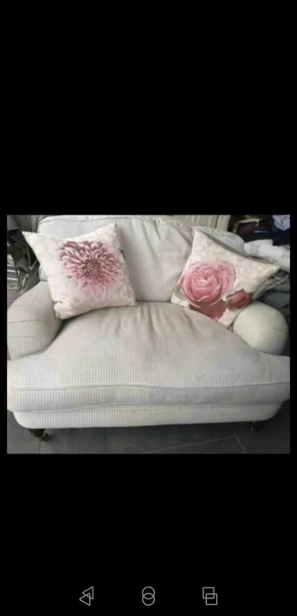 Laura Ashley 2 Seater Couch C/W Front Brass Castor - Image 1