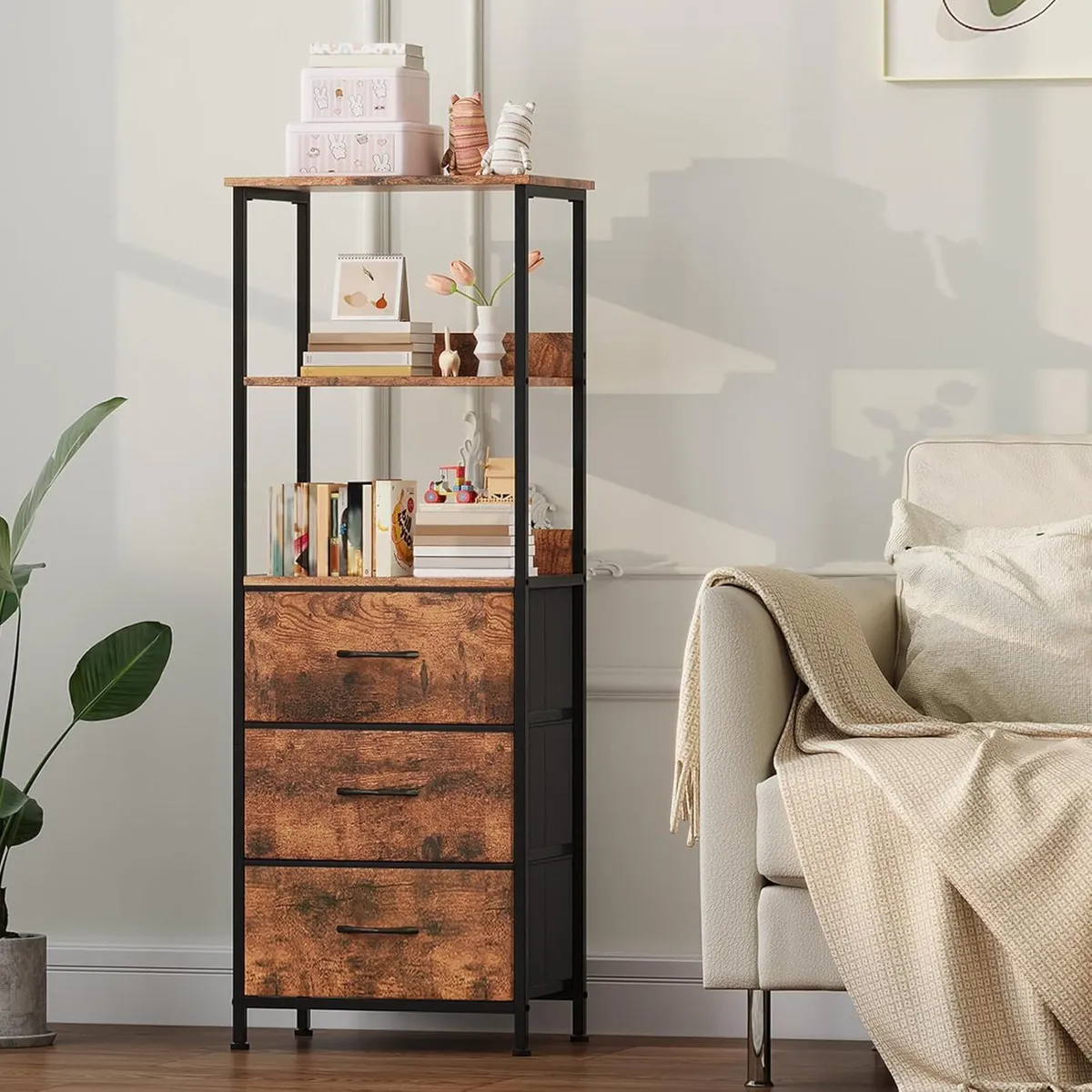5-Tier Bookcase Freestanding for Living Room - Image 2