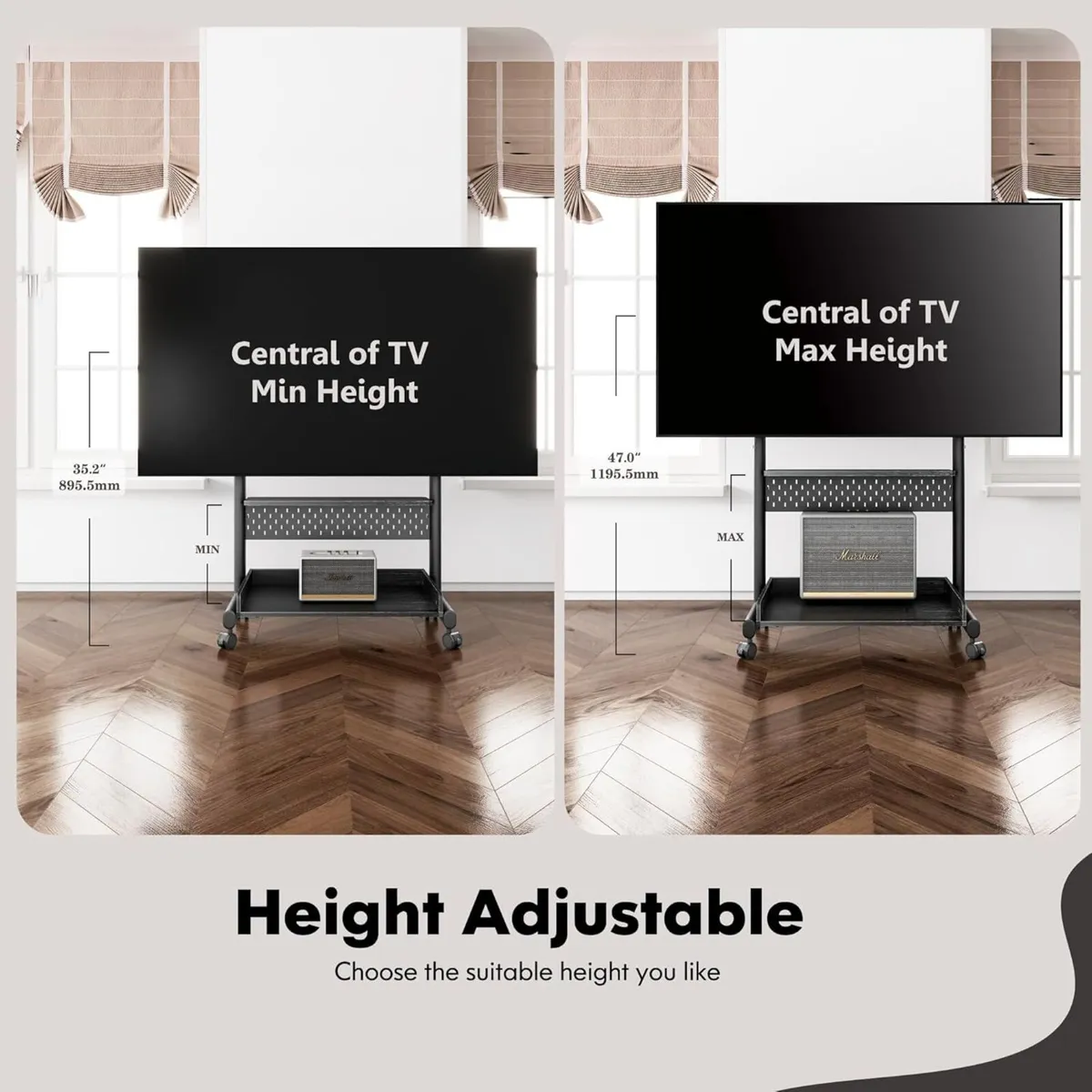 TV Floor Stand on Wheels for 40-85 Screens - Image 4