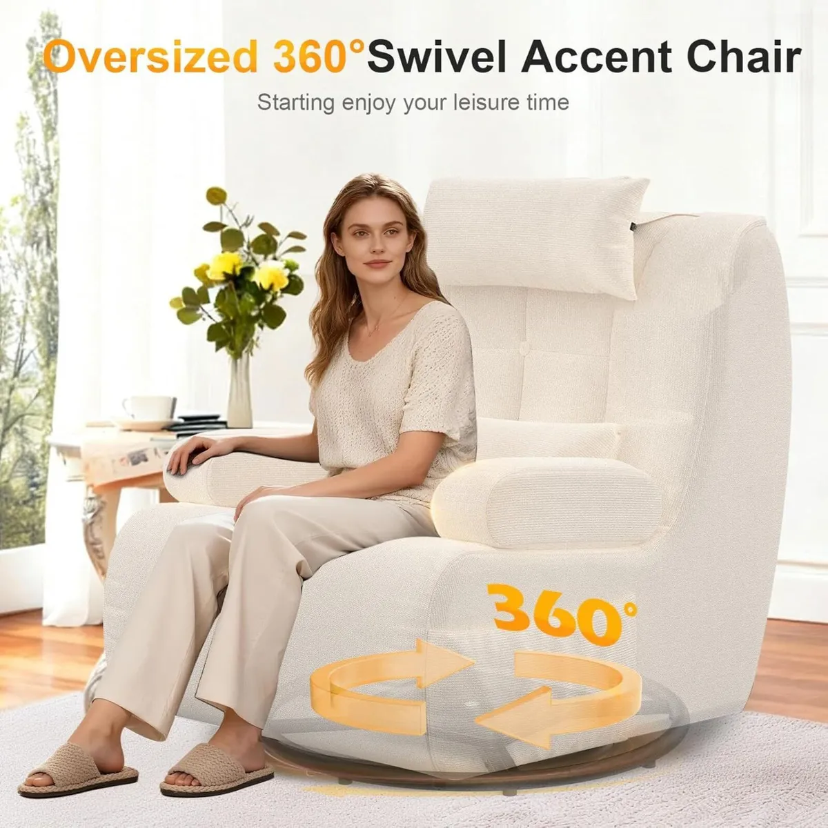 3-in-1 Armchair 360degrees Swivel Oversize - Image 2