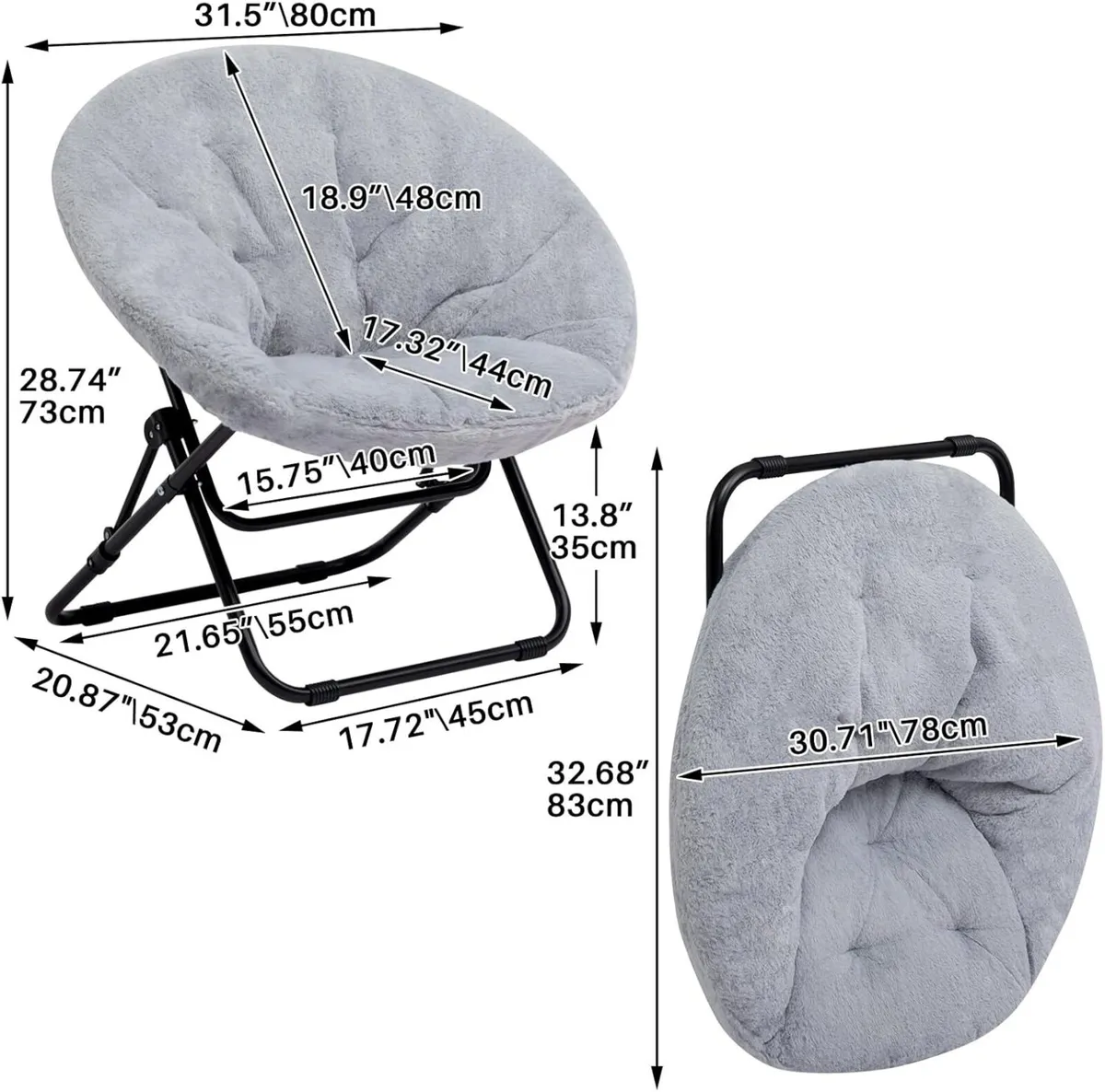 Moon Chair Saucer Comfy Folding Chairs Foldable - Image 3