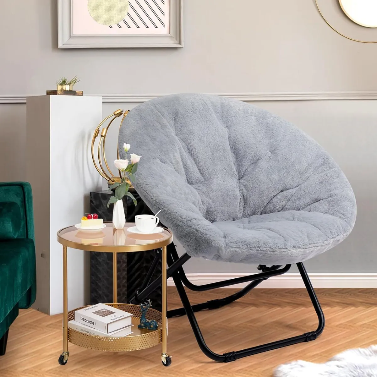 Moon Chair Saucer Comfy Folding Chairs Foldable - Image 2