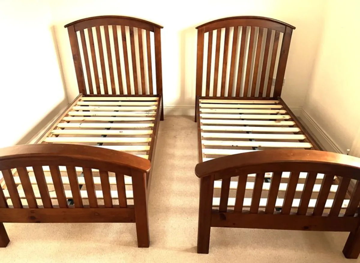 Solid Wood Single Bed Frames X2 - Image 2