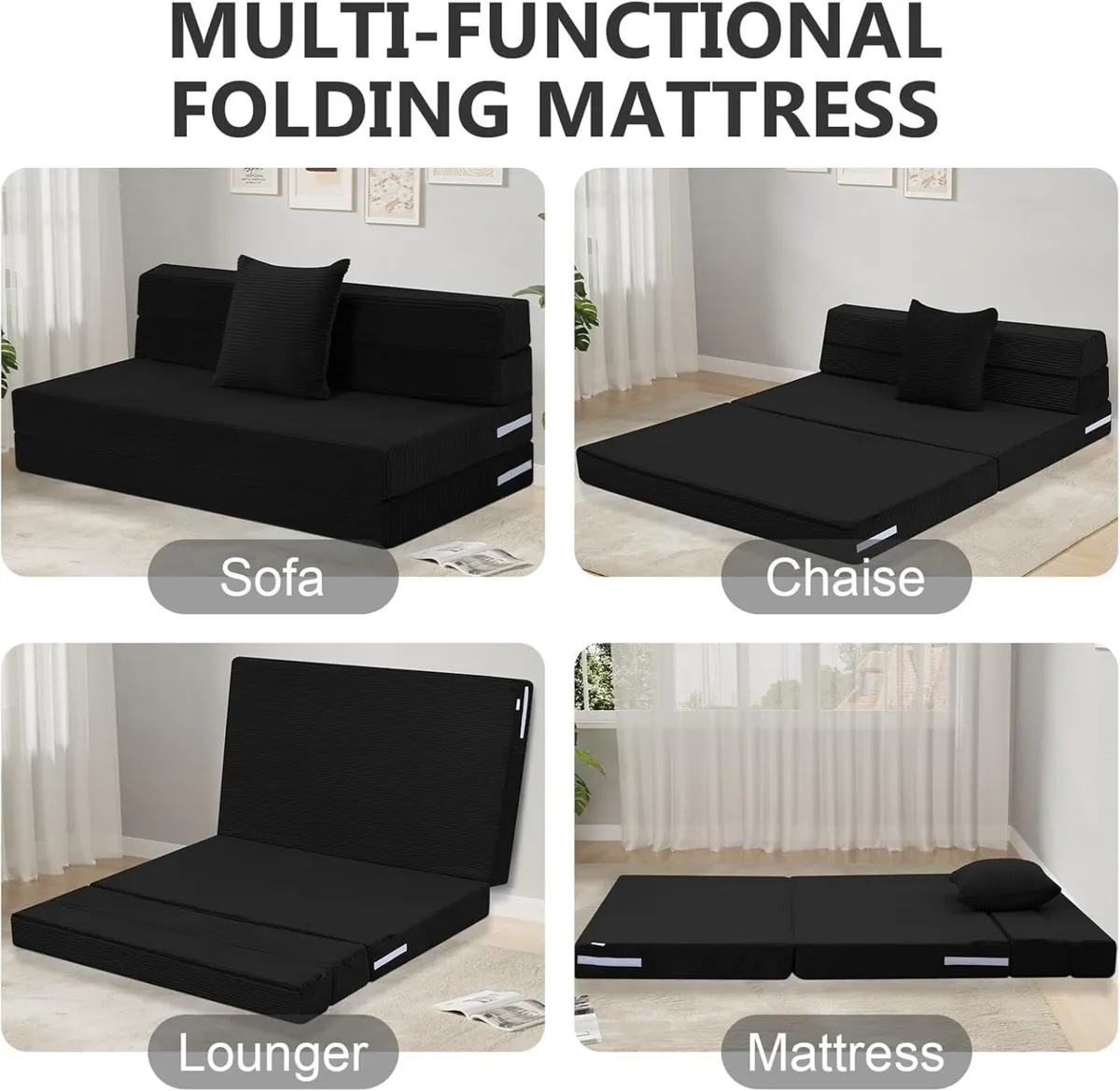 Folding Mattress Double 190x135cm High Density - Image 4