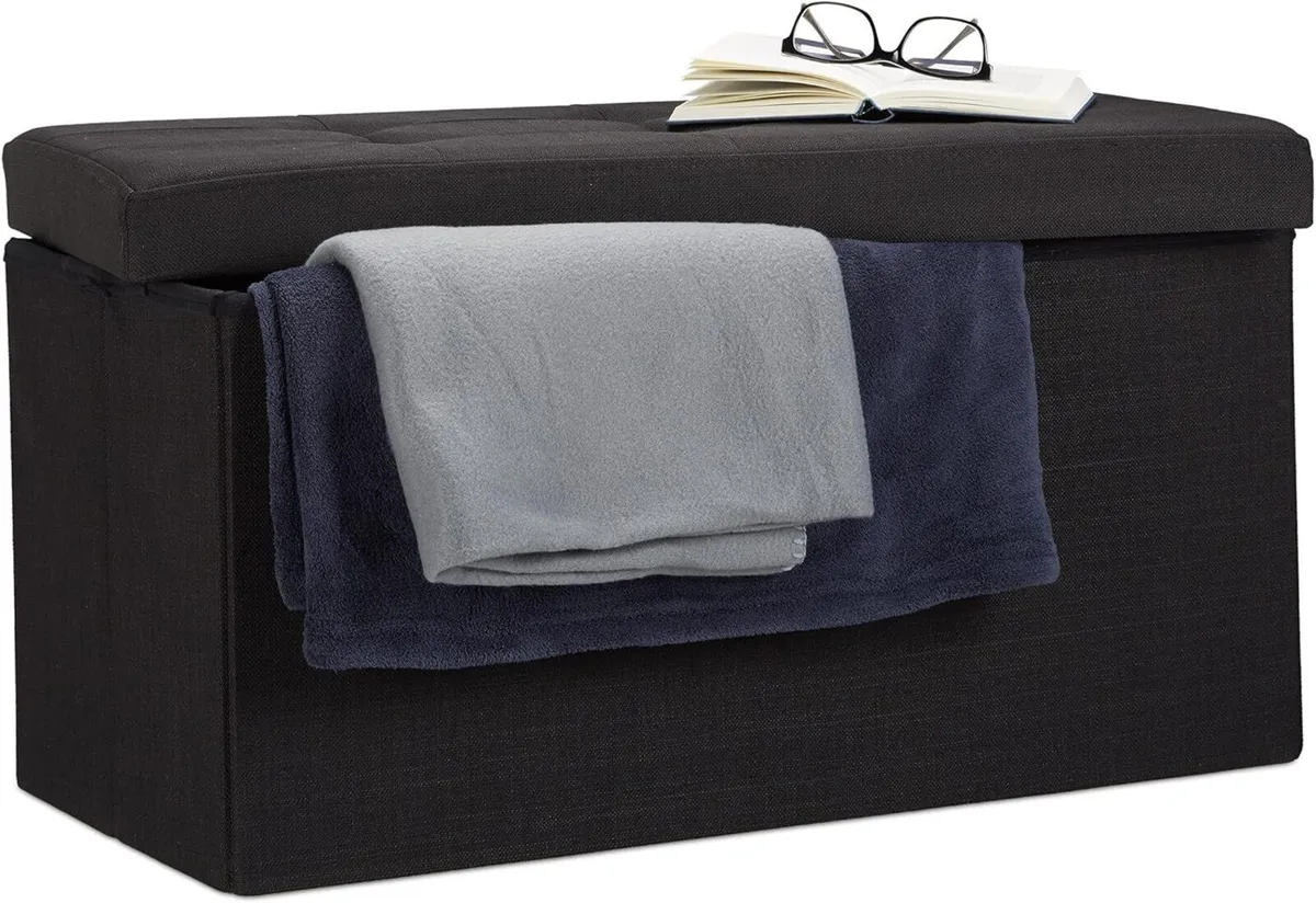 Folding Ottoman Storage Bench XL 38 x 76 cm - Image 1