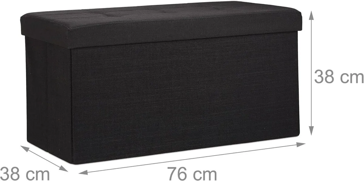 Folding Ottoman Storage Bench XL 38 x 76 cm - Image 3