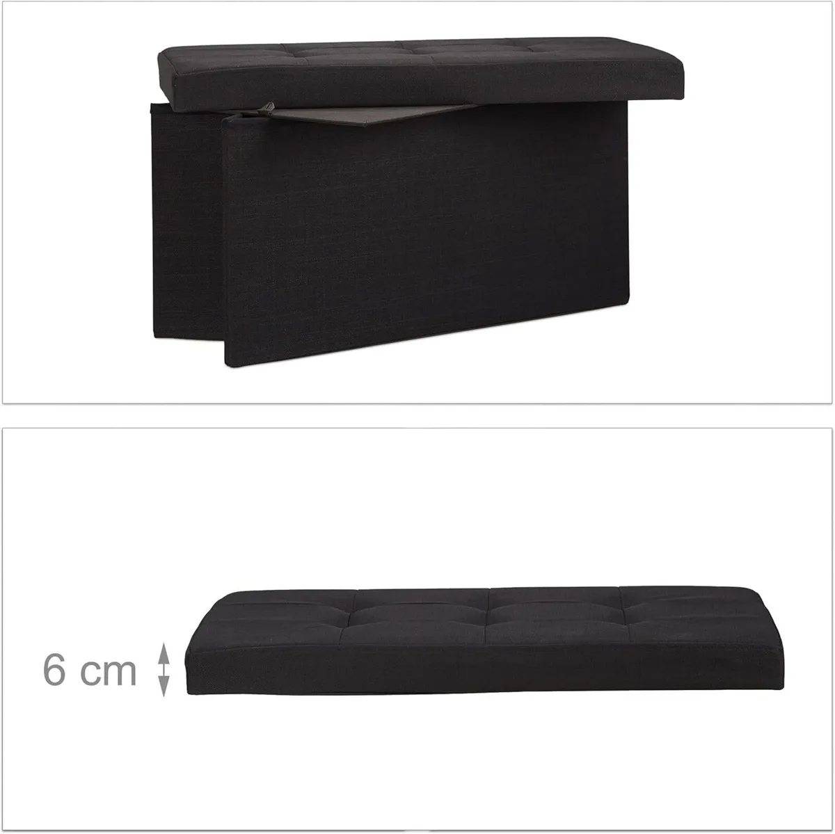 Folding Ottoman Storage Bench XL 38 x 76 cm - Image 4
