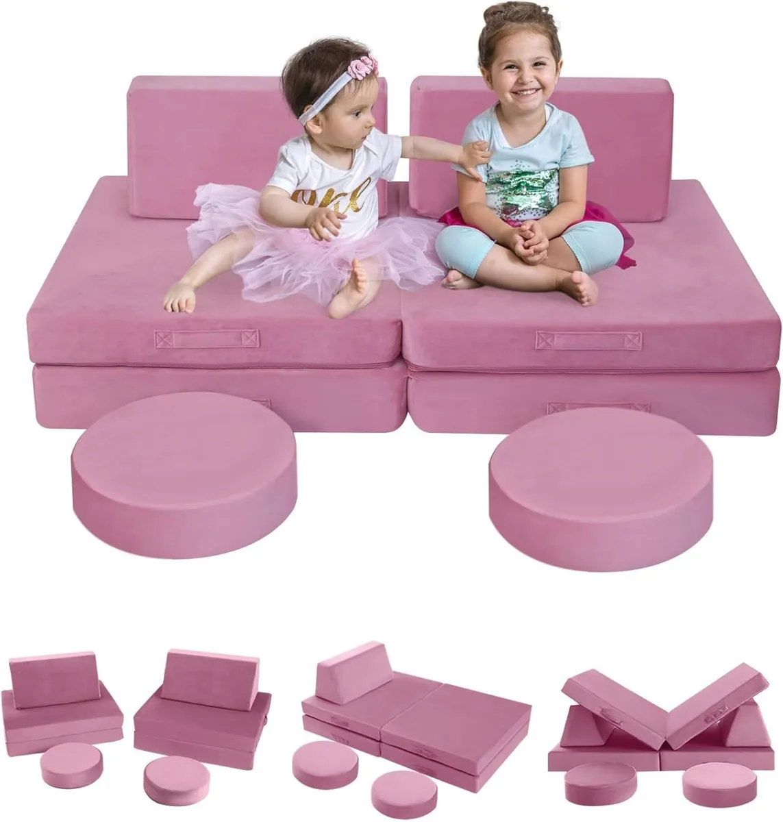 Kids Play Sofa Bed Modular Toddler Armchair Couch - Image 1