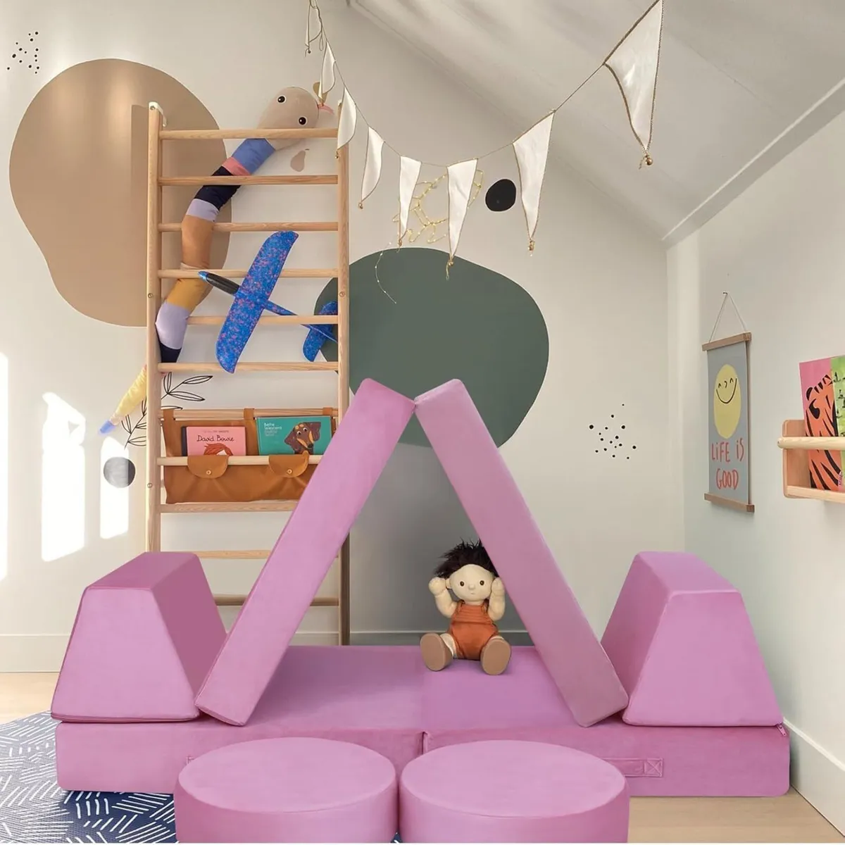 Kids Play Sofa Bed Modular Toddler Armchair Couch - Image 2