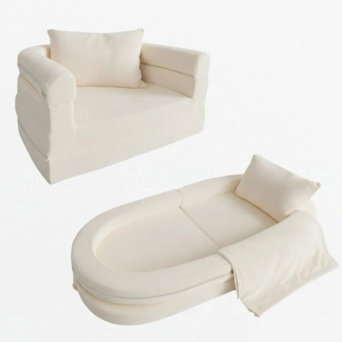 Kids Foam Couch with Blanket Pillow Pre-Assembled - Image 1
