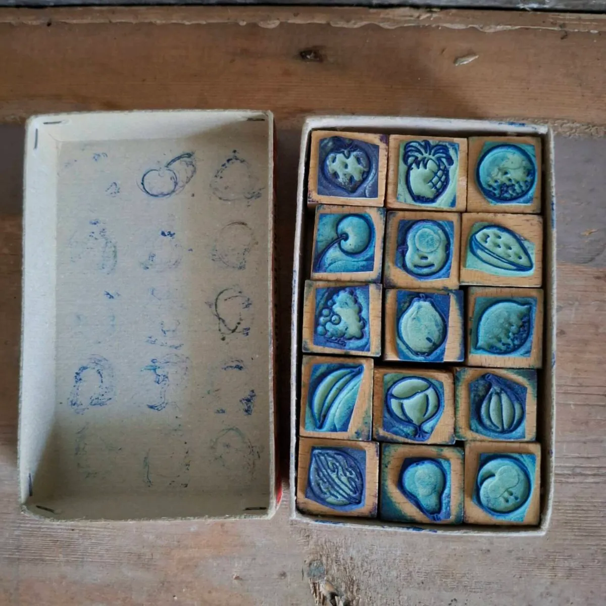 1950's Vignettes Fruits Printing Blocks - Image 2