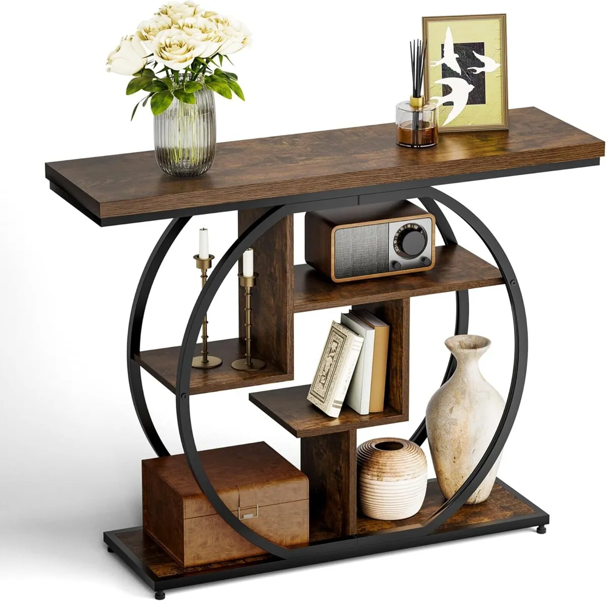 Pampaic Console Table 5-Tier Slim Sofa 105 x 30 - Image 1