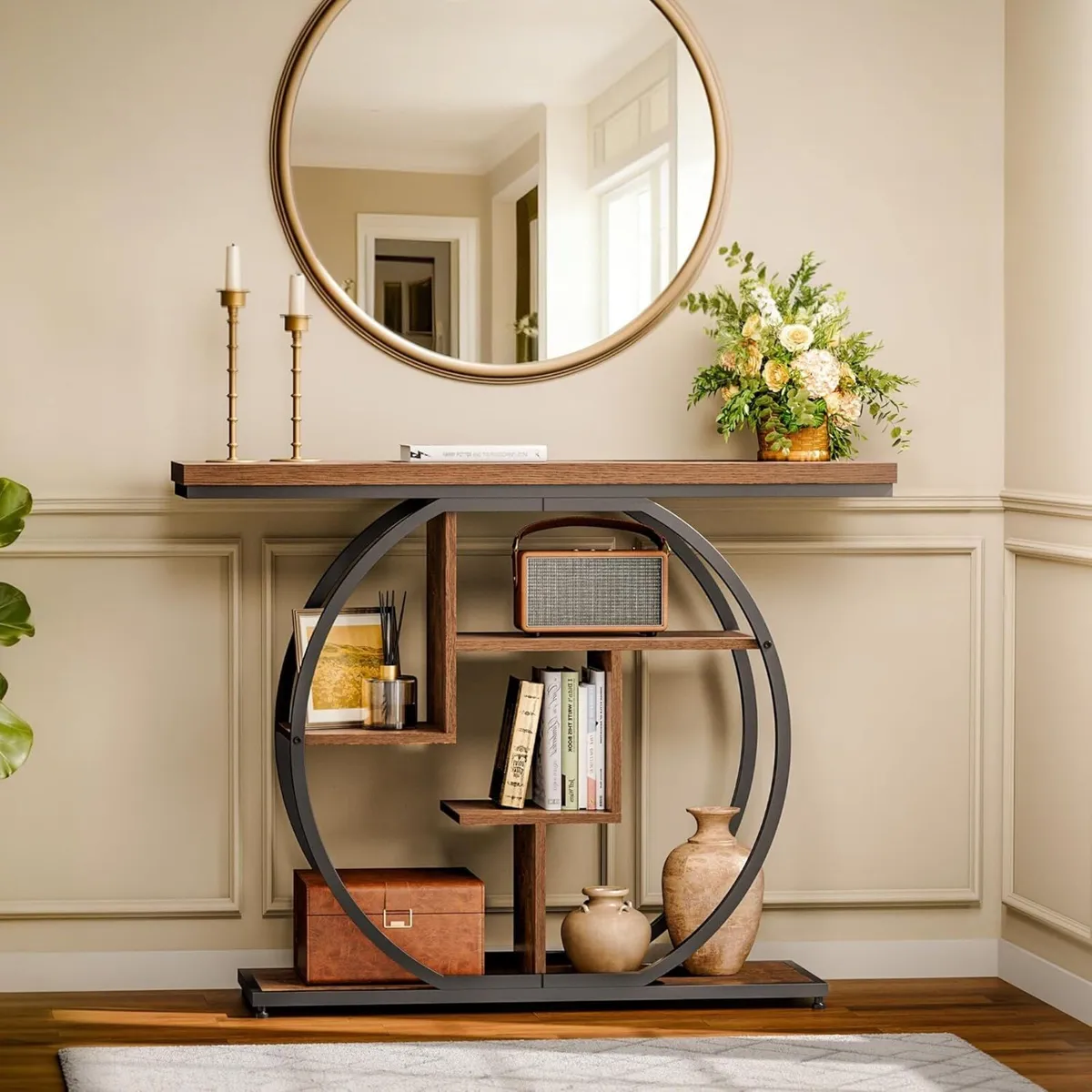 Pampaic Console Table 5-Tier Slim Sofa 105 x 30 - Image 2