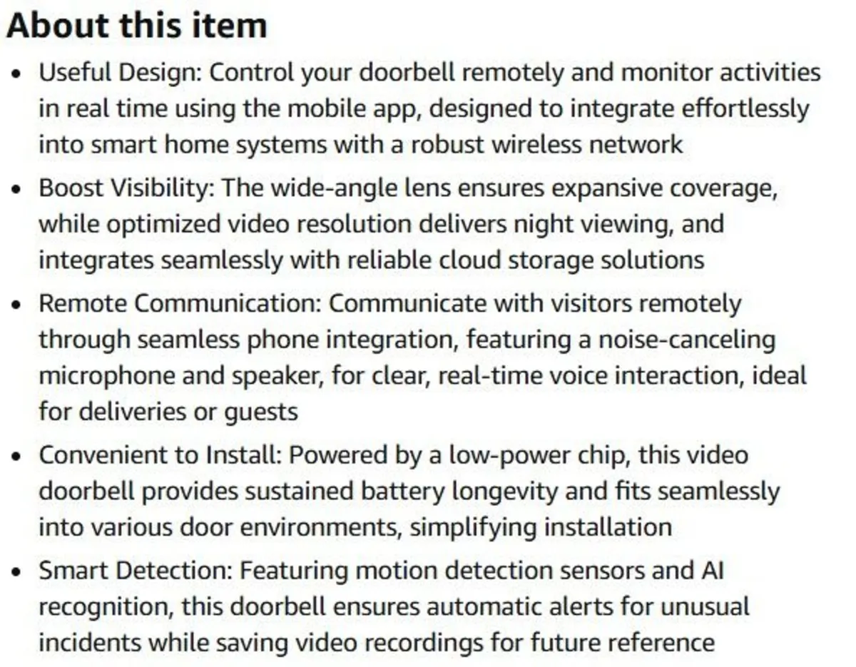 Wireless Doorbell with Camera, Motion Detection - Image 3