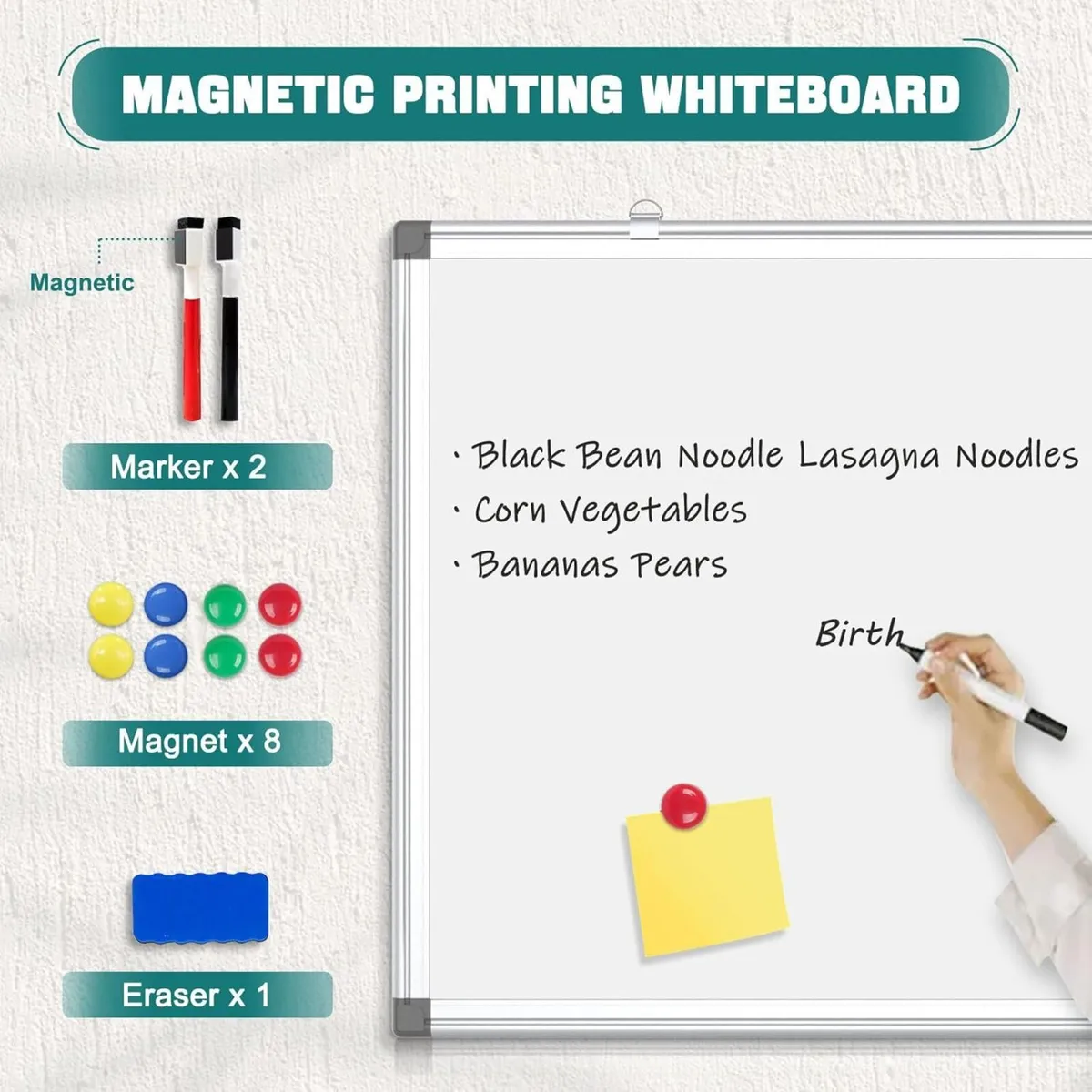 Magnetic Whiteboard 80 X 100 cm Large White Board - Image 2