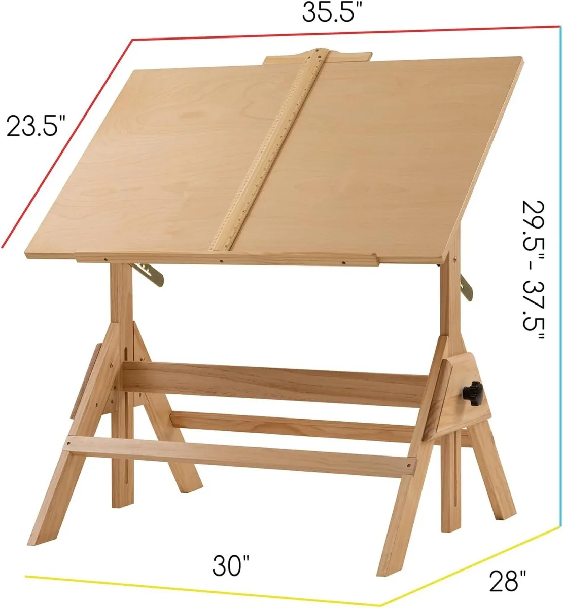Solid Wood Drafting Table - 35.5 x 23.5 Artist - Image 3