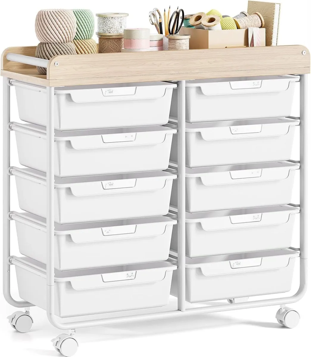 Rolling-Utility-Storage-Trolley-Cart-Craft-Organiz - Image 1