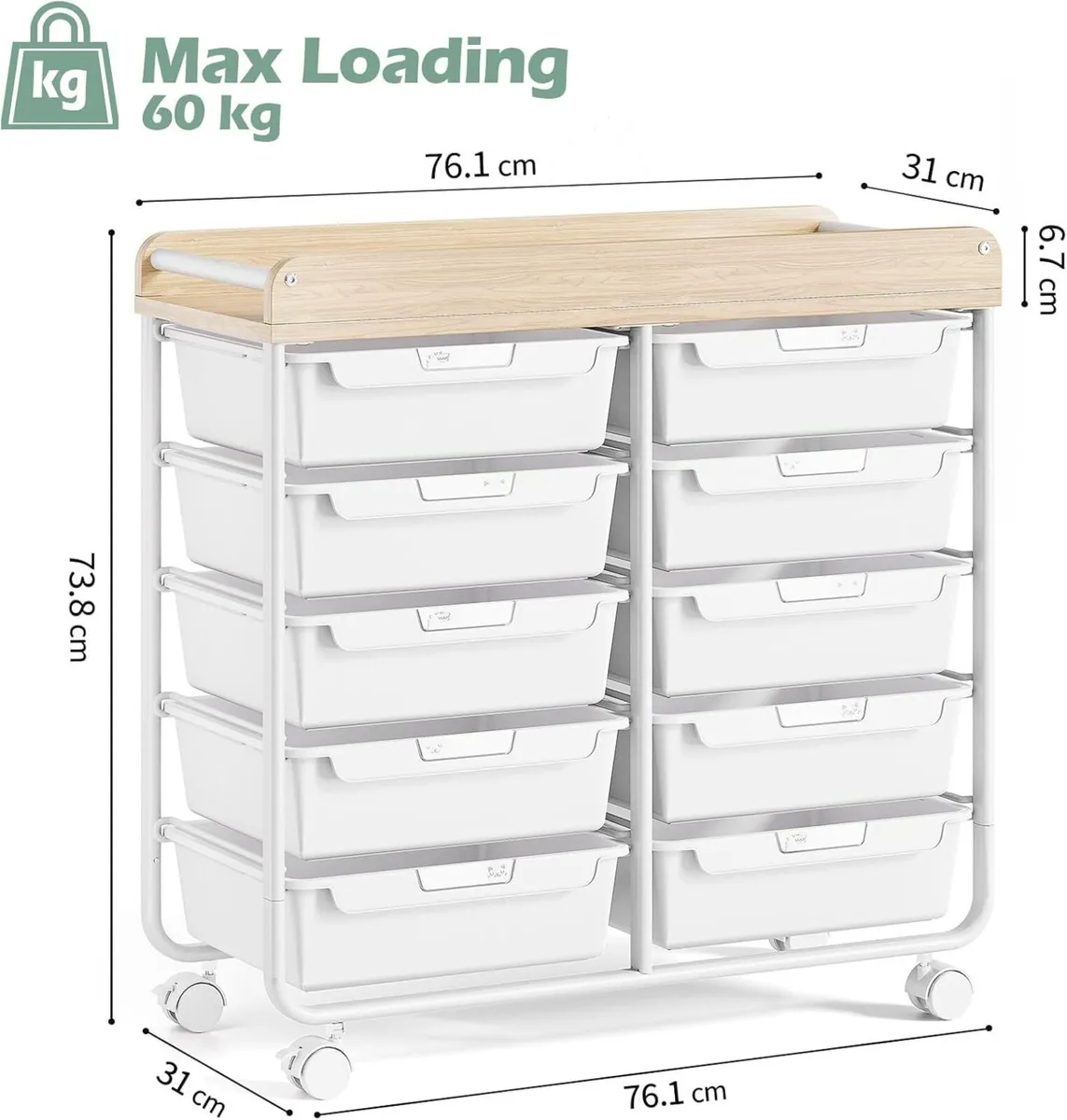 Rolling-Utility-Storage-Trolley-Cart-Craft-Organiz - Image 3