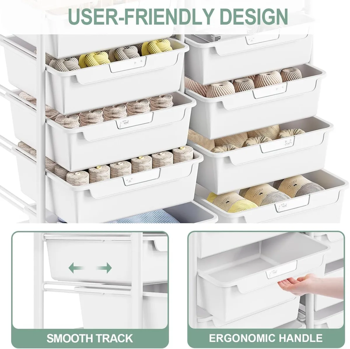 Rolling-Utility-Storage-Trolley-Cart-Craft-Organiz - Image 4
