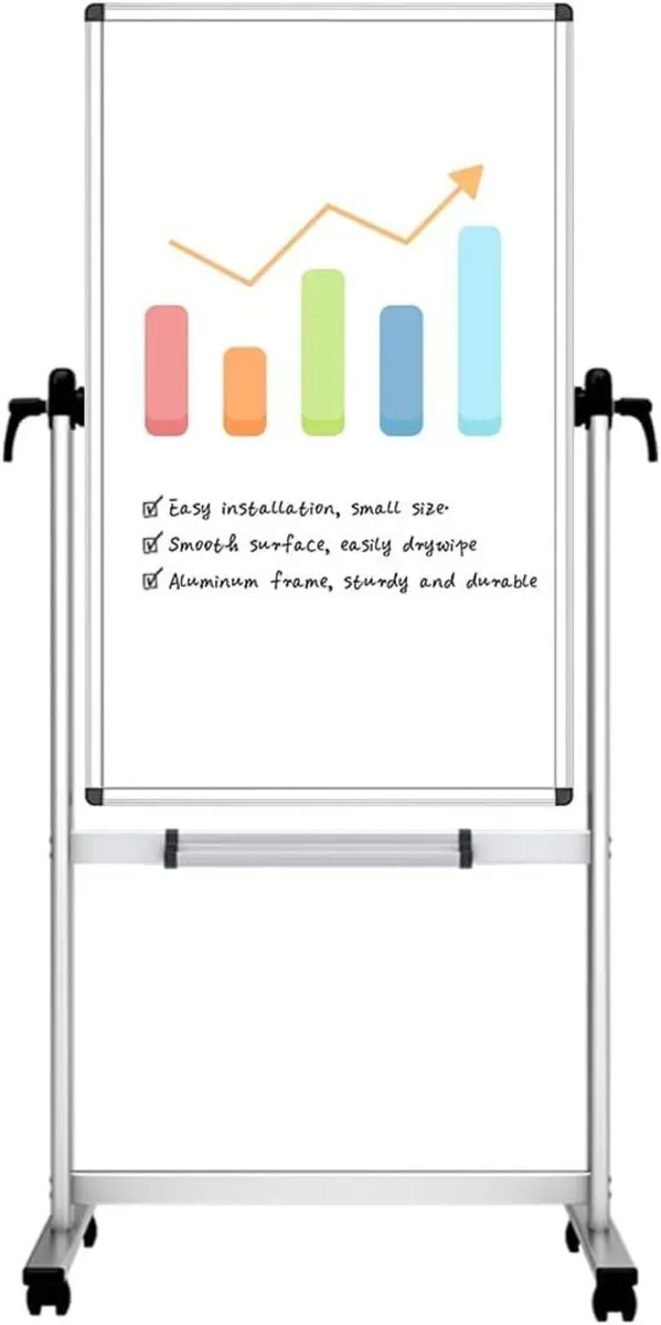 Double-Sided Magnetic Revolving Mobile Whiteboard - Image 1