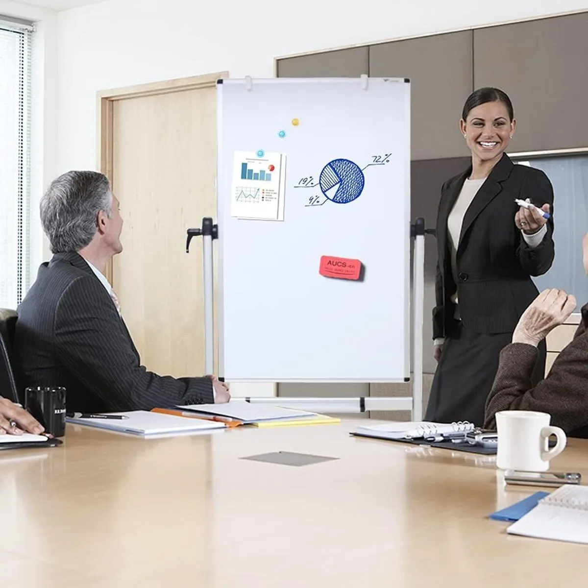 Double-Sided Magnetic Revolving Mobile Whiteboard - Image 2